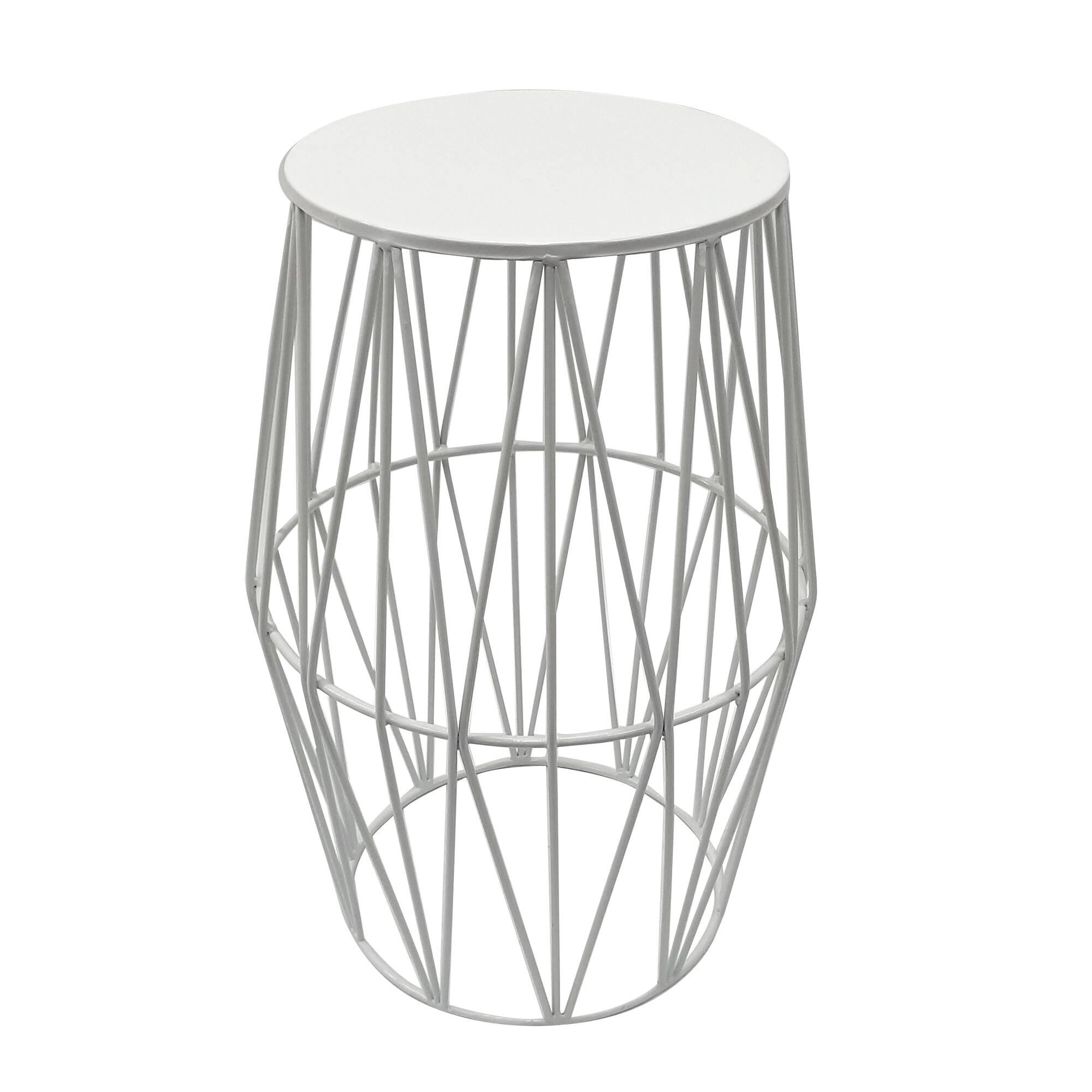18" White Metal Outdoor Stool by Ashland®